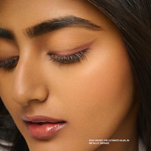 Image of SIMPLYNAM Ultimate Kajal | 1 Stroke Intense Color Payoff | Water Resistant | Long-Lasting & Smudge-Proof | Safe for Sensitive Eyes | 7X More Product | In-Built Sharpener & Smudger | Metallic Bronze