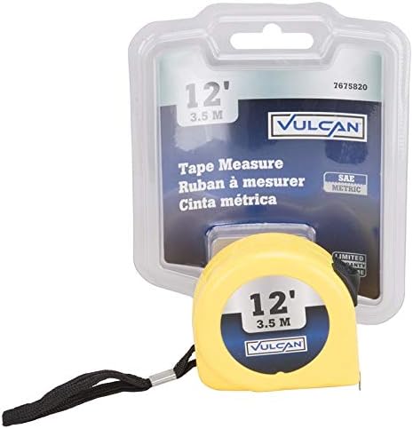 Edward Tools Power Lock Retractable 12 Foot Tape Measure with True Zero Hook - SAE/METRIC Hi-Viz Tape - Lock Button for Exact Measurement - Quick Retract Release - Steel Belt Clip