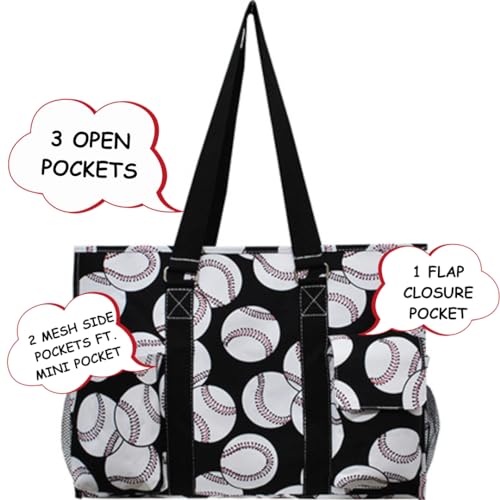 Image of NGIL Sport Themed Prints Large Travel Caddy Organizer Tote Bag