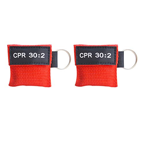 JTKENS 2 llaveros de protección facial de ambulancia, llavero de máscara de RCP, kit de emergencia, protectores faciales de rescate con válvula unidireccional barrera respiratoria para primeros