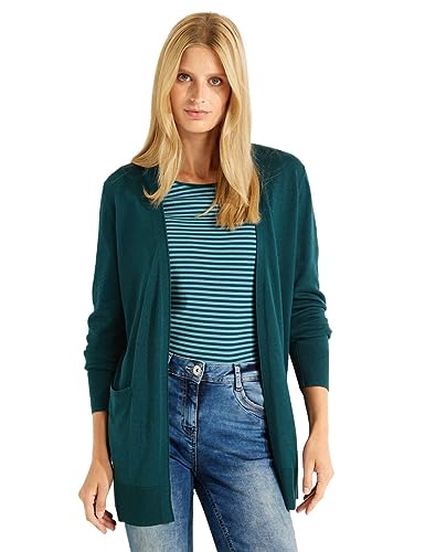 Cecil Damen B253609 Cardigan Feinstrick, deep Lake Green,XL