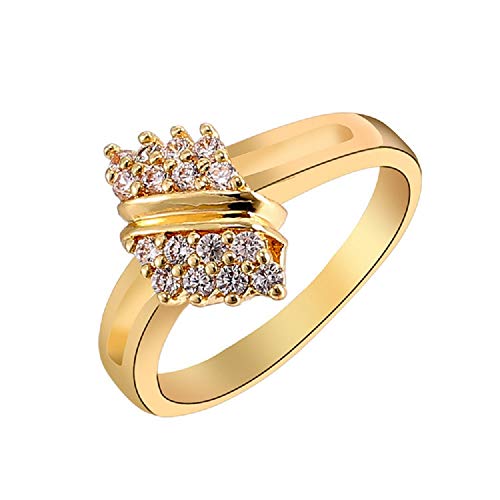 ChenFeng 14K Gold Plated 925 Silver Rings for Women, Cubic Zirconia Promise Rings for Her, Stackable Wedding Bands Rings for Women Infinity Forever Love Knot Stacking Ring (7)