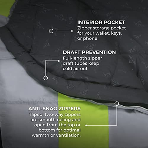 Image of Teton 20F and 5F Degree Sleeping Bag; Lightweight, Warm Weather Mummy Sleeping Bags for Adults and Kids, Camping, Backpacking, Hiking