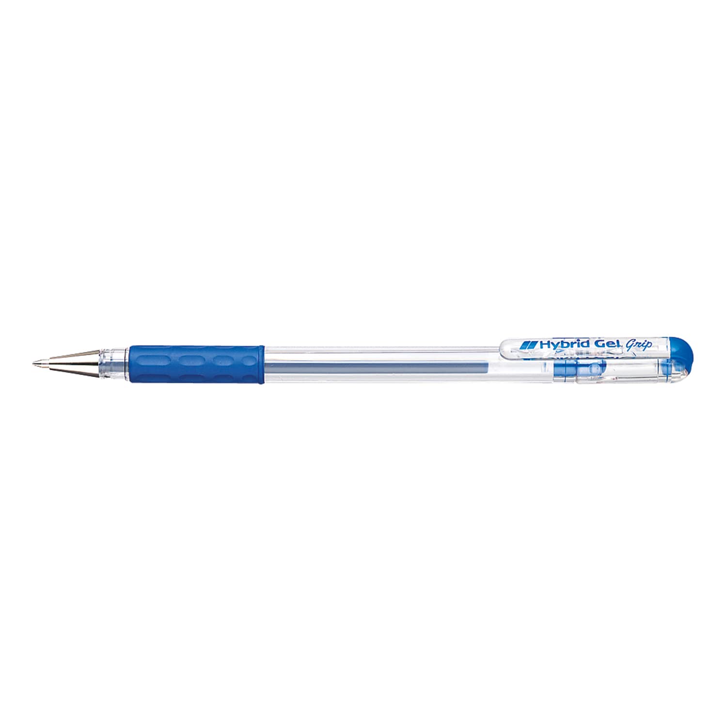 Pentel 0.6mm Tip Hybrid Grip Vivid Gel Ink Pen with Rubber Finger Grip - Blue