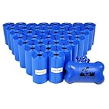 700 Pet Waste Bags, Dog Waste Bags, Bulk Poop Bags with Leash Clip and Bone Bag Dispenser - (700 Bags, Blue)
