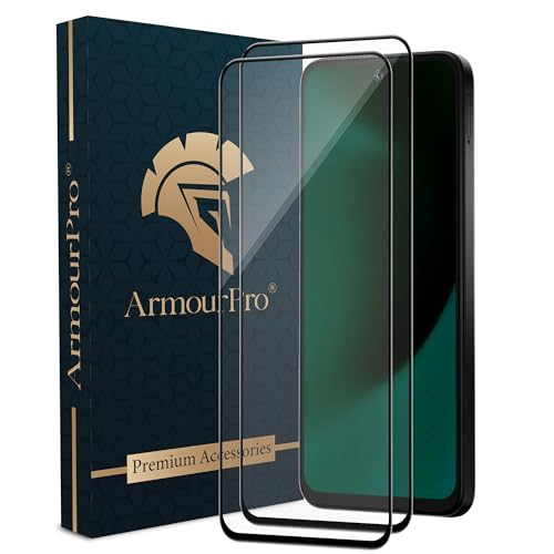 Image of ArmourPro Military Grade Gorilla Tempered Glass Compatible For Poco M6 Plus (6.79 Inch) With Easy Installation Kit for Smartphone| Edge To Edge Coverage | Black, Pack of 2