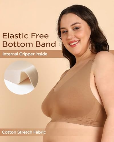 Image of Tweens Cotton Non-Padded Plus-Size Bonded Bra for Women | Full Coverage Broad Straps | Hidden Concealer | Seamless Wire-Free No-Dig Comfort | Breathable Cotton | Elastic-Free No Marks | Pack of 1
