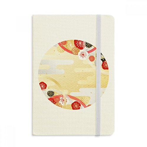 Journal A5 motif sakura avec couverture rigide tissu notebook classique 144x210mm