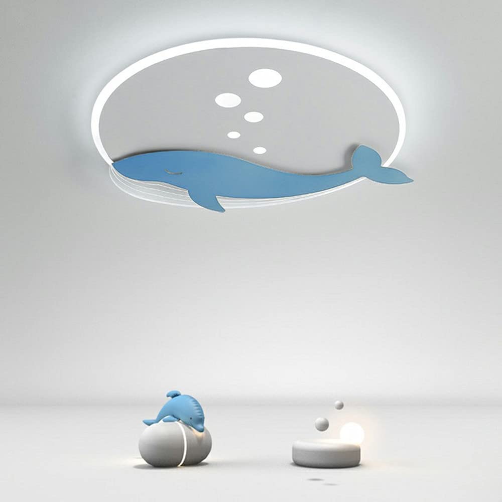Lámpara de techo for habitación de niños, encantadora forma de ballena azul, lámpara de techo LED empotrada, iluminación de techo for habitación de bebé, dormitorio de niños y niñas, habitación de niñ
