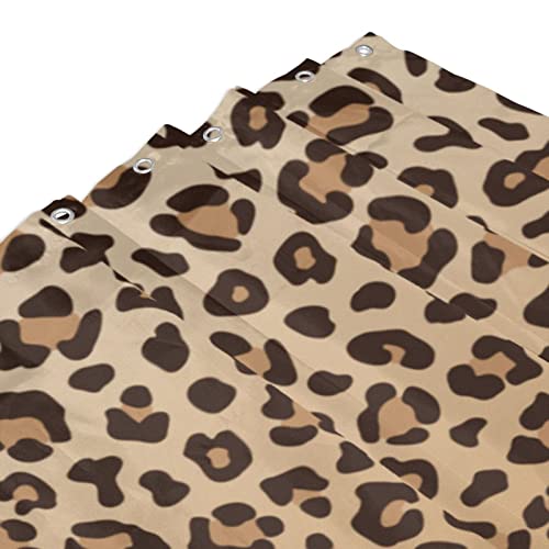 Fiokroo Leopard Print Shower Curtain 60X72In Waterproof Polyester Fabric Animal Skin Texture Bath Curtain With 12 Hooks, Shower Curtains Sets For Home Bathroom Decor #TOP6