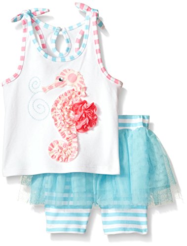 Mud Pie Little Girls' Toddler Two Piece Playwear Set Sleeveless, Multi, 2T