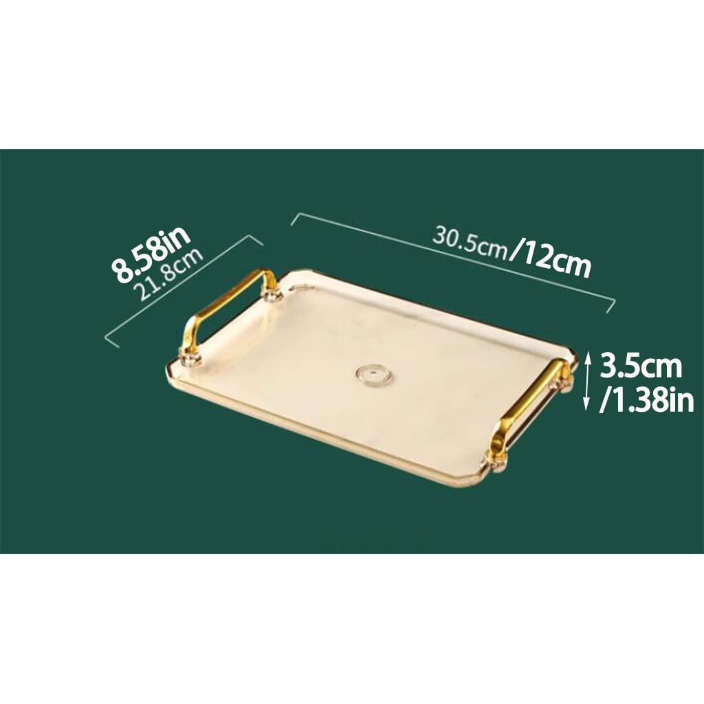 Bandejas Para Servir Comida, Bandeja Para Mesa De Centro, Bandeja Decorativa De Plástico Con Asa Para Té, Desayuno, Comida, Café, Elegante Bandeja Decorativa Para Desayuno, Cena, Fiesta, Navidad