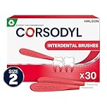 Corsodyl Interdental Brushes Red, Size 2 0.5mm, Dental Brushes, Helps Prevent Gum Problems With Regular Use, Removes Plaque in Hard-To-Reach Areas, 30pcs