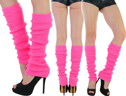 Image of ToBeInStyle Women's Long Over The Knee Leg Warmers Bright Thigh High