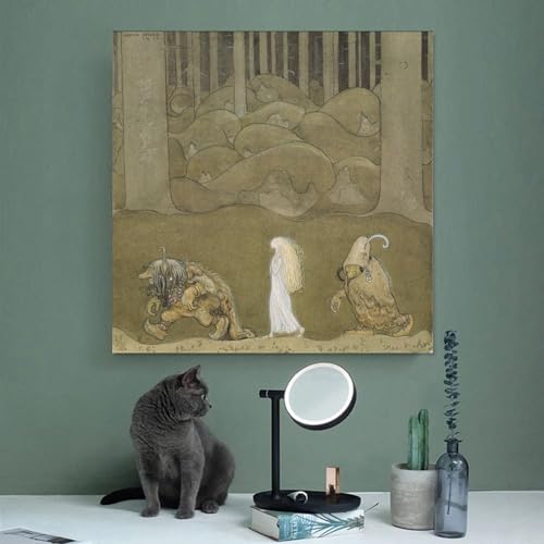 Impression sur toile John Bauer, chef-d'œuvre d'art mural aux détails d'impression premium