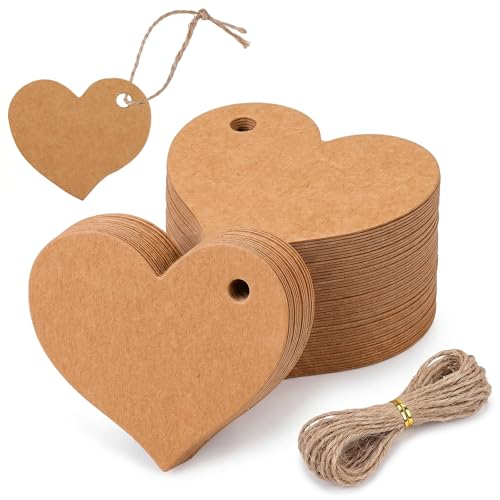 100 Etiquetas De Precio En Forma De Corazón De Papel Kraft, Etiquetas Para Ropa Y Manualidades, Etiquetas Para Regalos Y Productos Artesanales, Ideales Para Tiendas