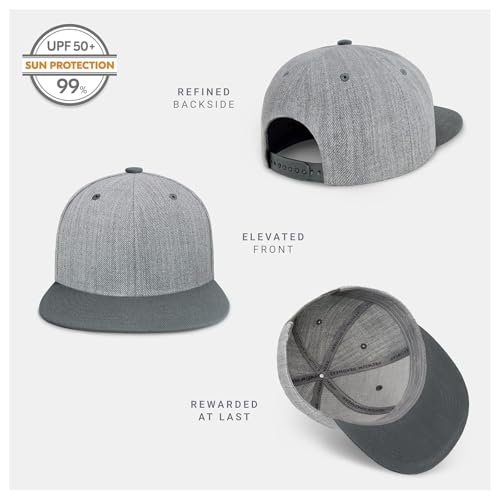 Image of CHOK.LIDS Classic Snapback Flat Bill Hat Blank Adjustable Baseball Cap | Structured high crown, flat visor, blank front for customization, adjustable snap closure, trendy everyday style