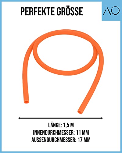 AO® Shisha Schlauch - Silikonschlauch Matt In Orange - 150 cm Länge - Passend Für Alle Shisha Adapter & Shisha… – Bild 6