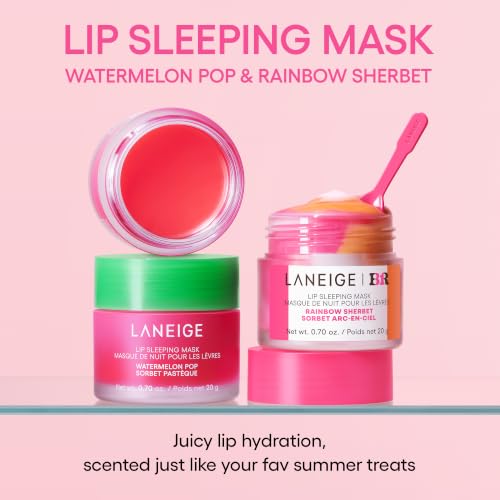 Image of LANEIGE Lip Sleeping Mask, Watermelon Pop: Nourishing Overnight Lip Treatment with Vitamin C, Shea & Murumuru Butter for Hydrating Dry, Flaky Lips