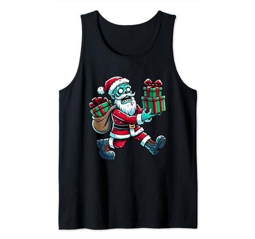 Cute Comic Zombie Santa Claus Tank Top