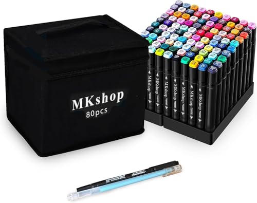 Marqueurs d'art feutres permanents double pointe MKshop pour dessin et croquis