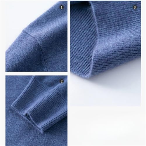Men's Lapel Solid Color Woolen Sweater Autumn Winter Stretch Top Knitwear Business Pullover4