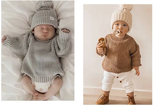 Toddler Girls Cable Knit Sweaters Solid Crewneck Long Sleeve Drop Shoulder Pullover Tops for Kids Fall Winter Outfits2