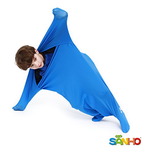 SANHO Premium Sensory Socke, Bodystocke, aktualisierte Version, groß, 177,8 cm L x 71,1 cm, gut für Körperhöhe: 160 cm, Blau