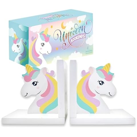 Decorably Unicorn Bookends for Kids Cover