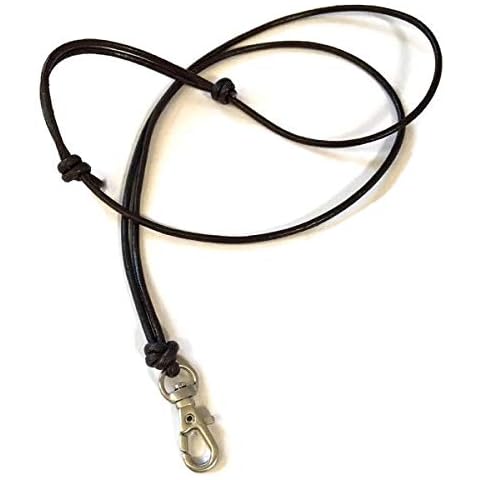 Logan Whistles Adjustable leather cord lanyard; swivel clip; black (Black stainless steel clip) Cover