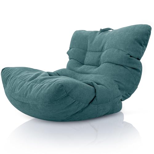 Aiire Fauteuil Pouf Salon Moderne - Pouffe Géant Interieur Adulte ou Ado avec Remplissage pour Décoration de la Chambre – Gros Bean Bag XXL ou Coussin de Sol Vert