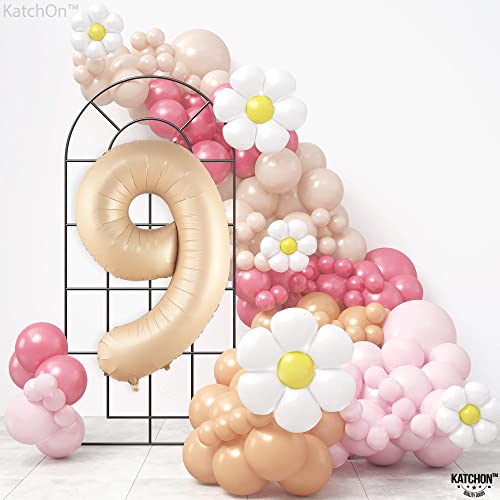 Image of KatchOn Giant Caramel Number 9 Balloon - 40 Inch | 1 Count | Caramel 9 Balloon | 9 Birthday Balloon Decorations