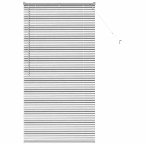 vidaXL Persiana para Ventana con Cortinas Manual Plateado Aluminio, Persianas venecianas rectangulares Modernas, Resistentes, para Cocina, Ajustables, con Control de luz y Acabado Mate