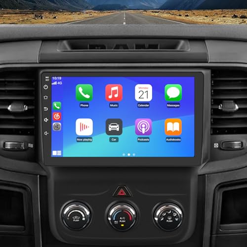 4+64GB Qualcomm 8 Core Stereo for Dodge RAM 1500 2500 3500 2013-2018, Android 13 9 inch IPS Touch Screen Radio Upgrade Wireless Carplay/Android Auto (Fit Manual AC only)