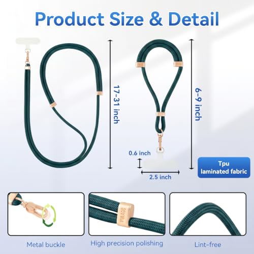 Image of VVAAGG Cell Phone Lanyard for iPhone Crossbody Phone Strap | Adjustable Neck Wrist Strap Anti Theft Long Lanyard Travel Essential for Women Most iPhone and Android Smartphones