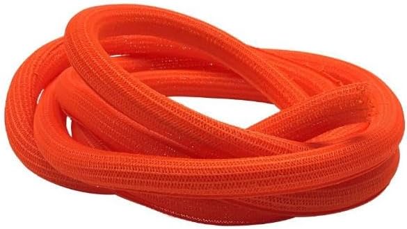 0.5 in. 10 ft. Hook Self Closing Braided Wrap for Around Sleeving Cord Cover Cable Protector Wire Organizer - Orange