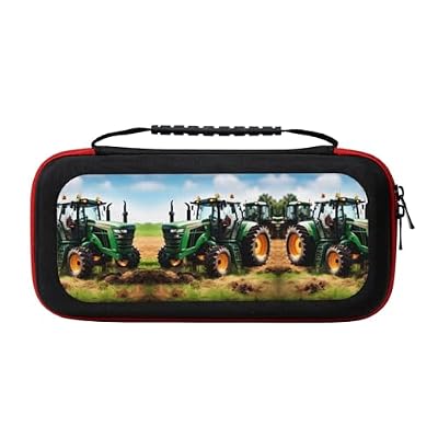 YQxwJL Company Farm Tractor print Portable Travel Carrying Case with 20 Game Card Holders for Nintendo Switch Switch OLED