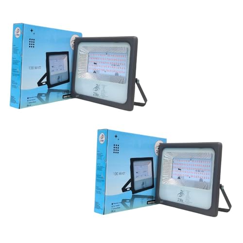 Image of D'Mak 100 Watt LED Flood Light Grey Body Down Chock Waterproof IP65 for Outdoor Purposes (2, Red)