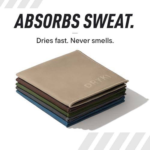 Image of DRYKI Pocket-Sized Sweat Towels - Original Sweat Absorbing Handkerchiefs | Quick-Dry Microfiber Sweat Rags for Face, Hands, & Body - Men & Women - Gym, Sports, Work