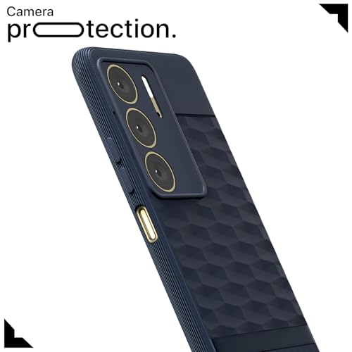 Image of Pikkme Back Cover for Realme C75 Camera Protection 3D Hexa Cube Design Silicone Protective Bumper Case (Blue)