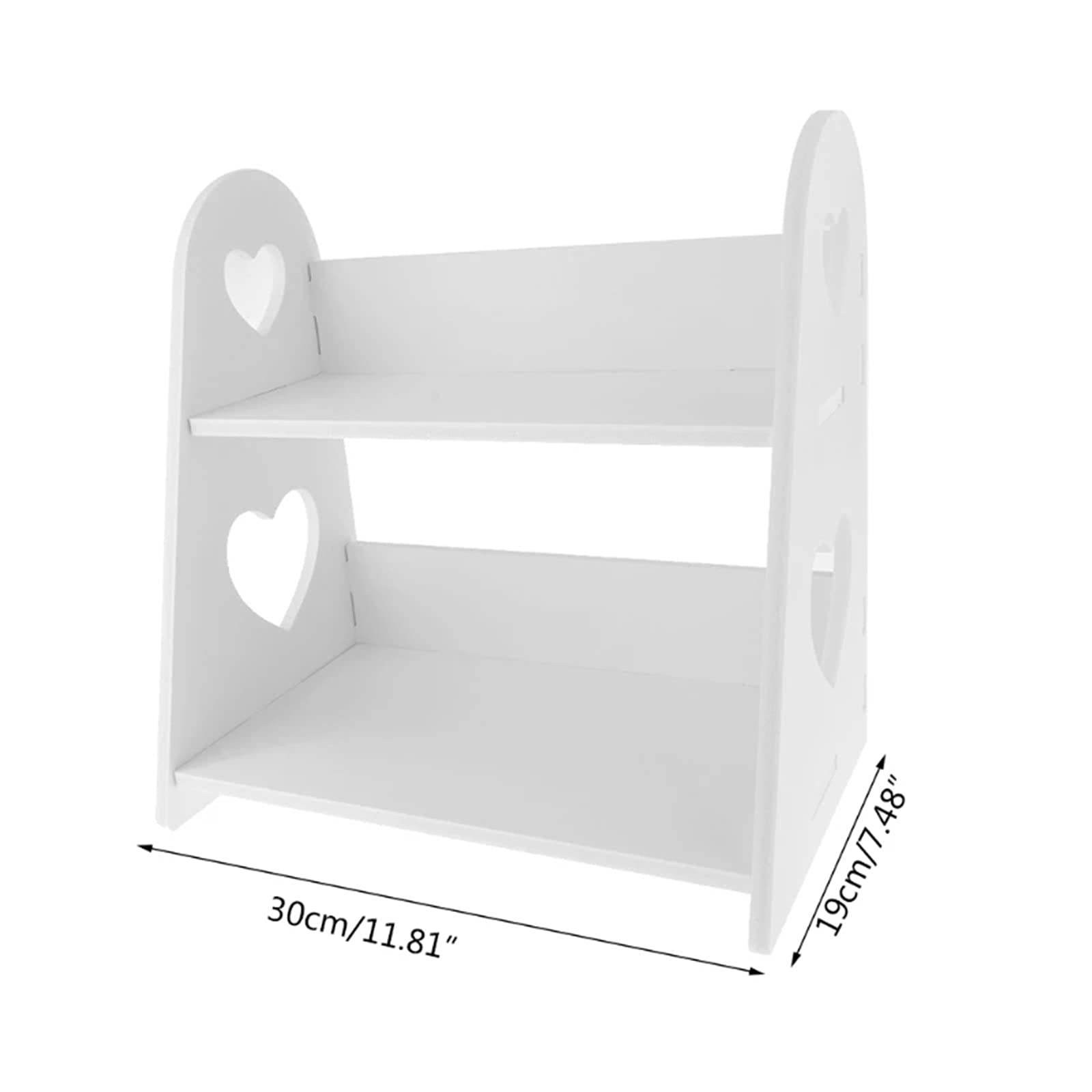 Amazon.co.jp: デスク上置棚 ハート型中空収納ラック木製デスクトップ