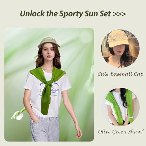 2-Pack Fashion Accessories Shawl Wraps for Women+Cute Hats - Thin Shawls for Women Lightweigh - Sun Hat Cap2