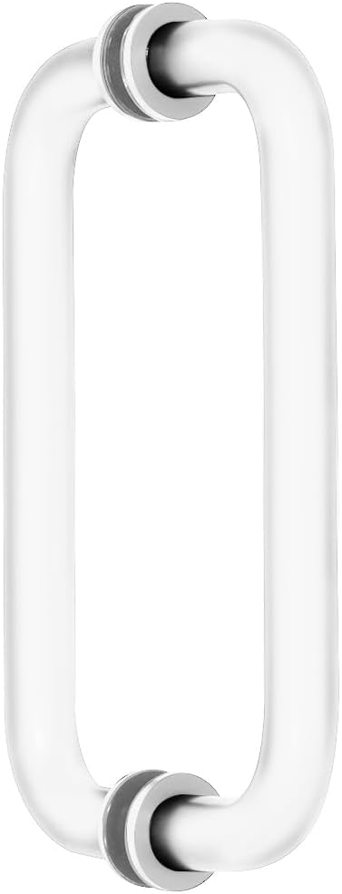 CRL 8" White (BM Series) Tubular Back-to-Back Pull Handle with Metal Washers