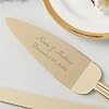 Personalization Universe Classic Gold Wedding Cake Knife & Server Set - Engraved with Names & Message, Wedding Essentials, Personalized Cake Cutting Serving Set