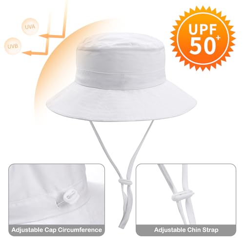 Kid Sun Hat Wide Brim Foldable Bucket Hat UPF50+ Sun Protection Adjustable Summer Beach Sun Hat for Girls Boys2