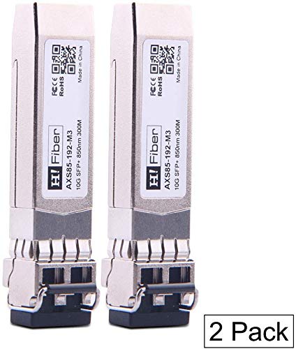H!Fiber.com SFP 10G SR Módulo, 10G/S SFP+ Multimode transceptor (300m, 850nm), 10Gbase SFP+ SR LC Module para HP J9150A?2Pack?