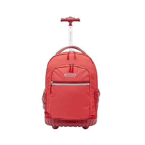 Travelers Club Rolling Backpack, Red, 18 Inch
