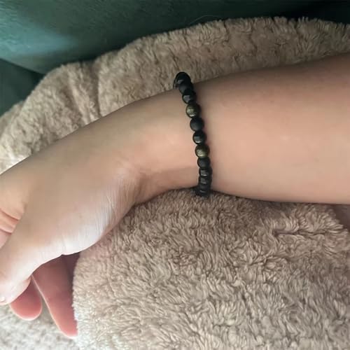 Natural Stone Triple Protection Beaded Bracelet for Men Women Adjustable Black Tourmaline, Black Onyx and Hematite Handmade Lucky Bracelet Feng Shui Jewelry Gift3