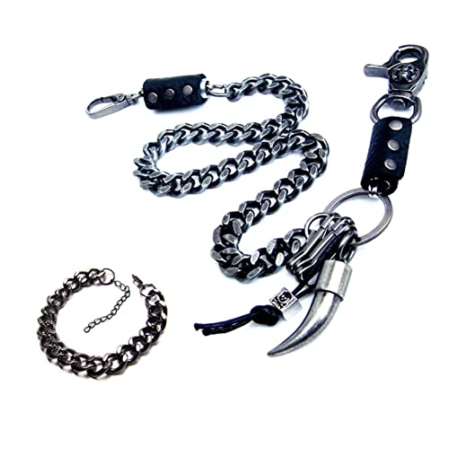 XuRX Portefeuille ChaîNe De Pantalons Gothiques Punk Gothiques for Hommes,Hip Hop Punk Chaîne De Pantalon Fashion Portefeuille Chaîne Porte-clés (Color : A)