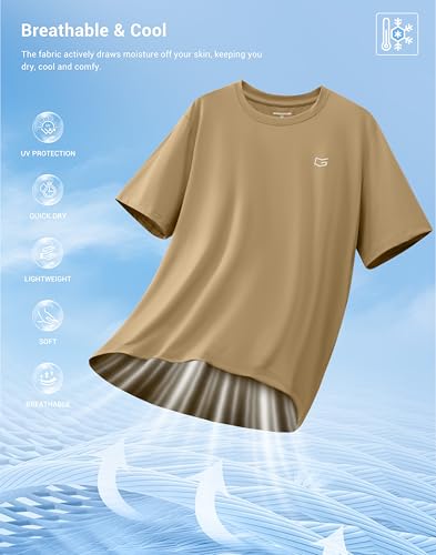 Image of G Gradual Men's Sun Protection Swim Shirt UPF 50+ Rash Guard Short Sleeve Quick Dry Water Hiking Workout Shirts for Men